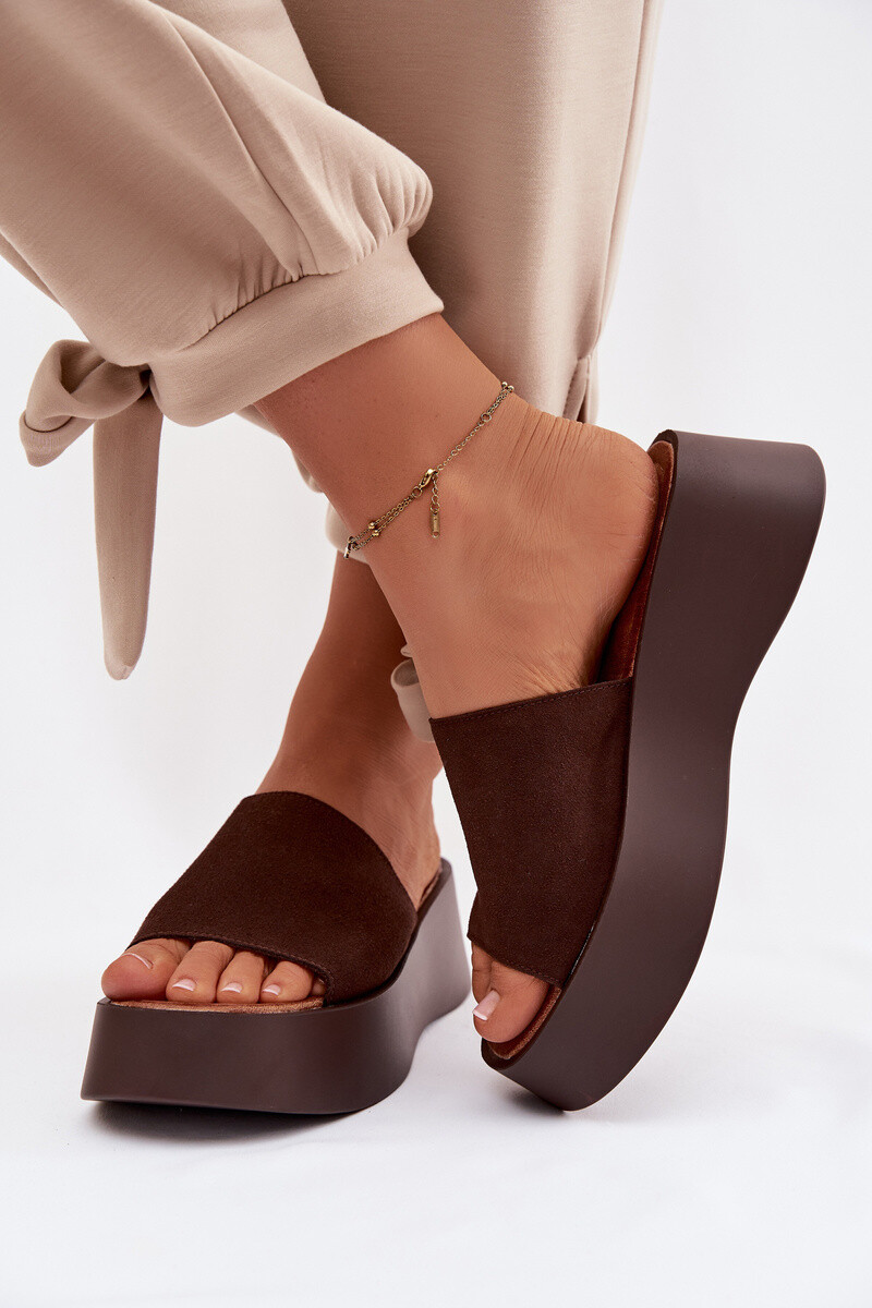 Dámské platformové sandály čokoládové Liorisse