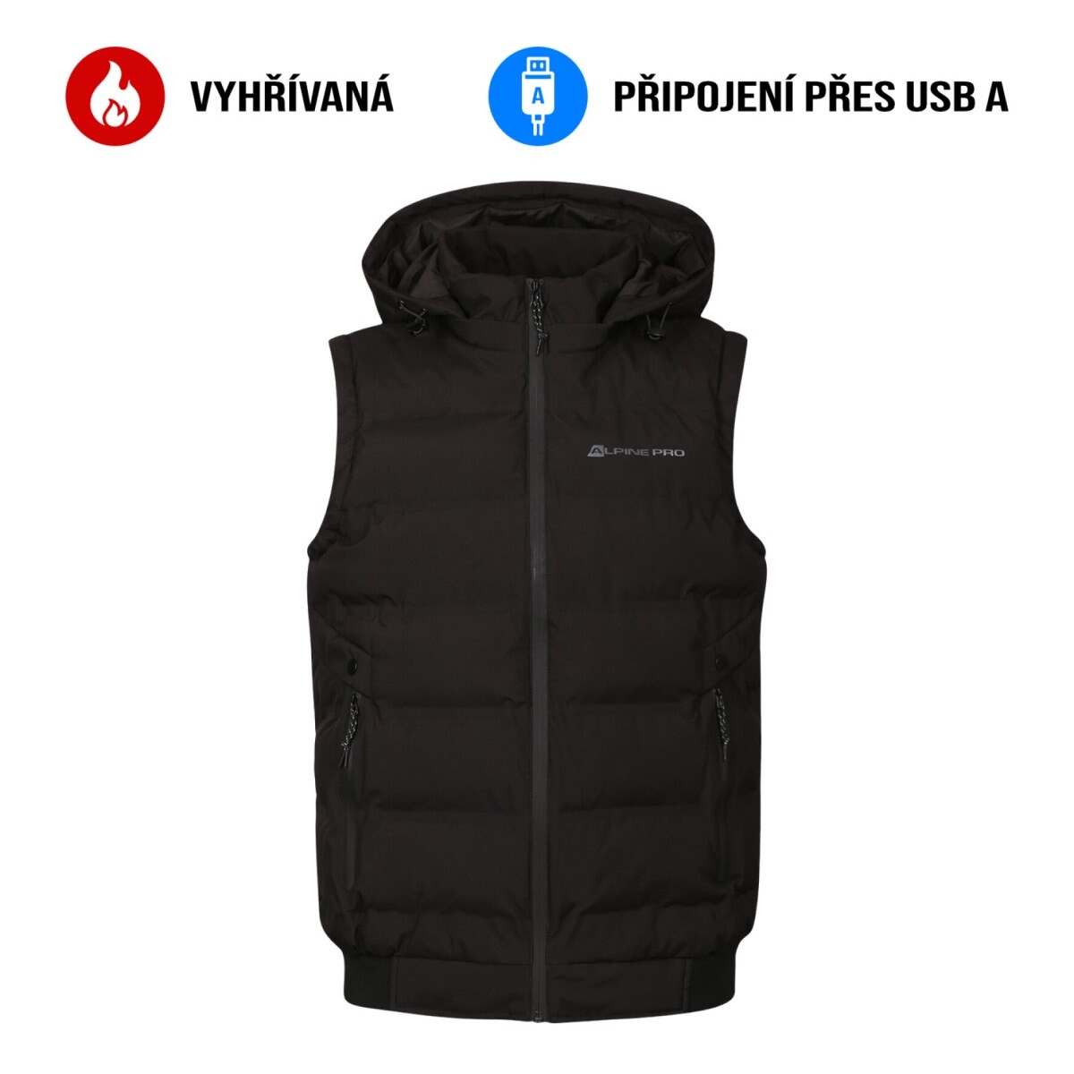 Pánská vyhřívaná vesta alpine pro heat černá s