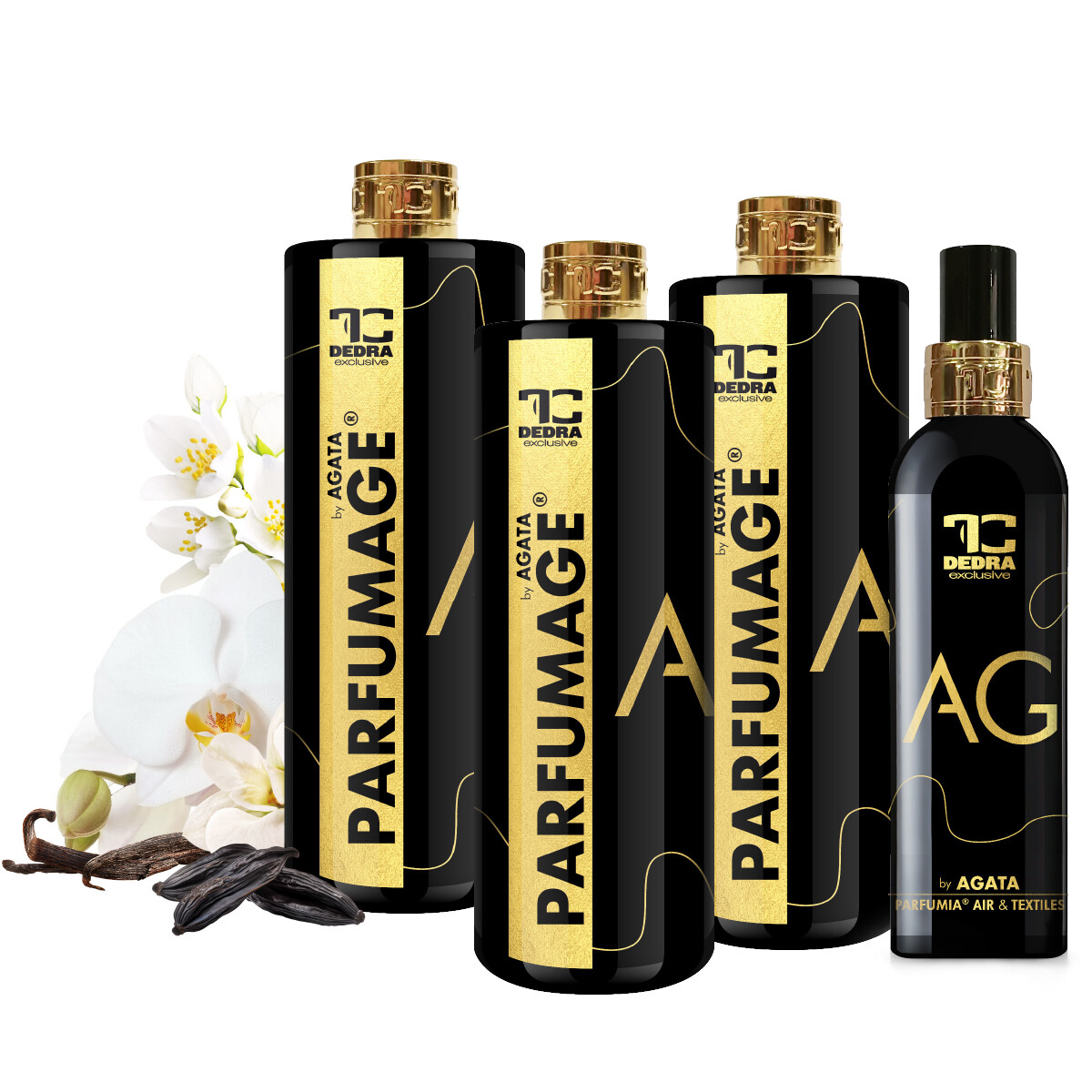 4dílná sada AG by AGATA | 3 x parfumage + osvěžovač textilií