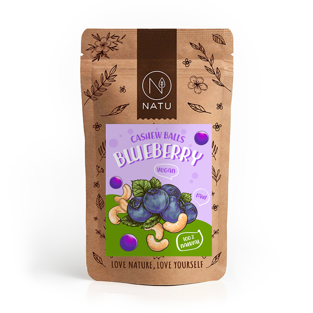 NATU Borůvkové kuličky s kešu krémem 70g