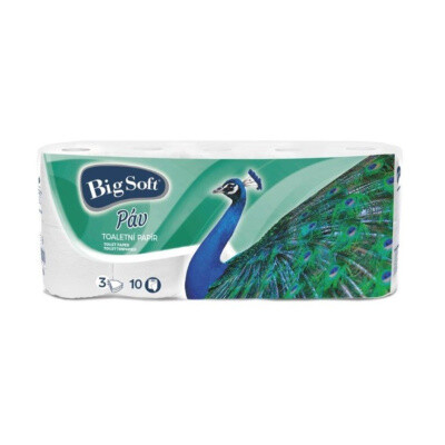 Big Soft Páv Toaletní papír 3vr, 10 ks