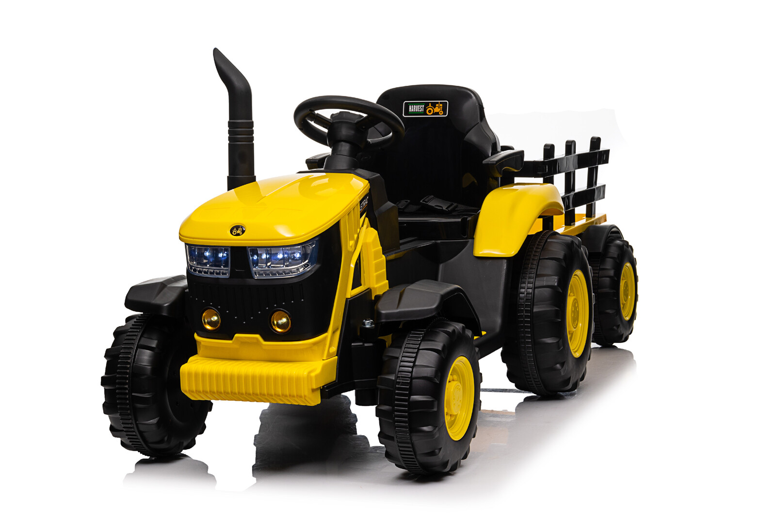 Mamido Dětský elektrický traktor s vlečkou 12V 7Ah žlutý