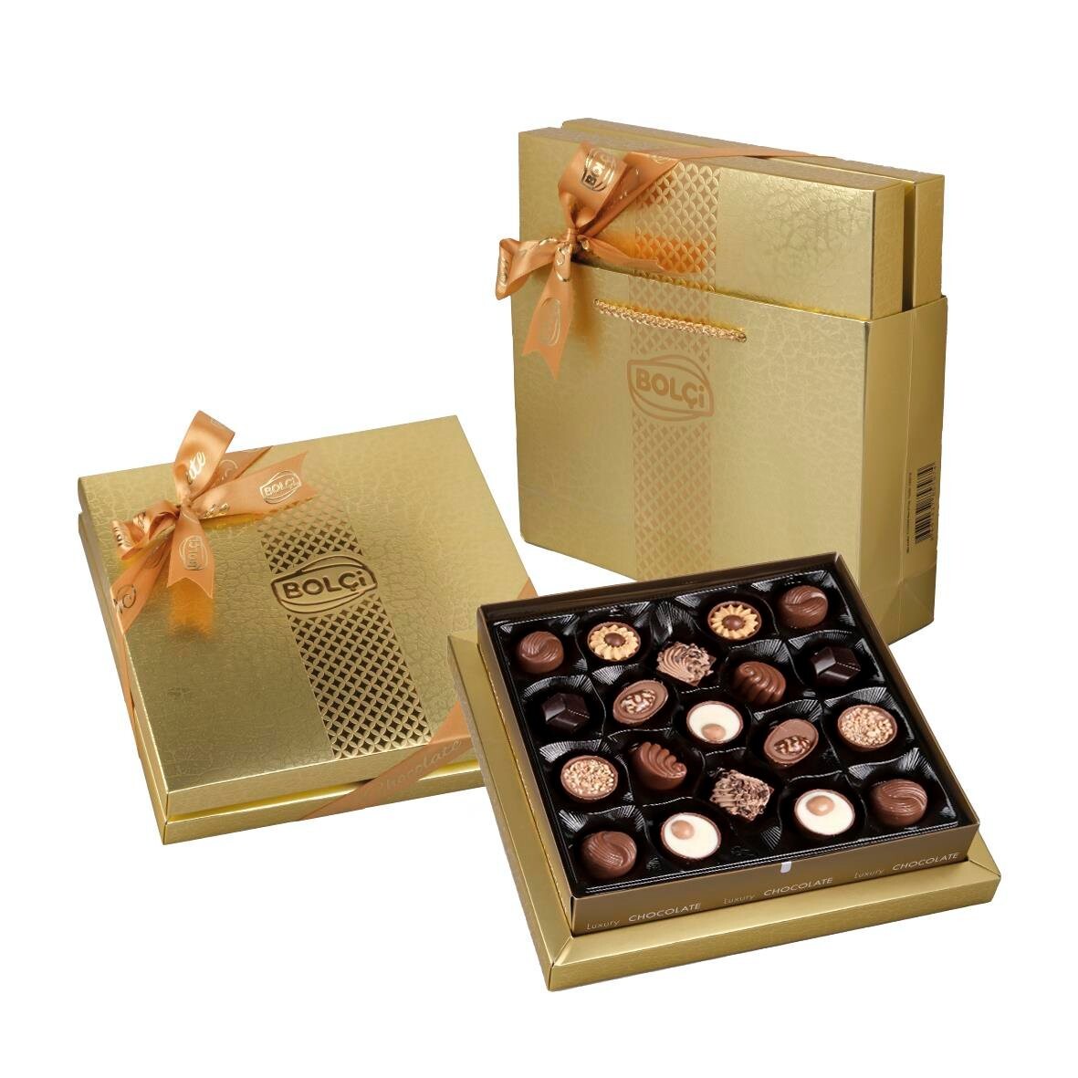 Bolci Diamond Gold Box - mix pralinek s dárkovou taškou 215 g