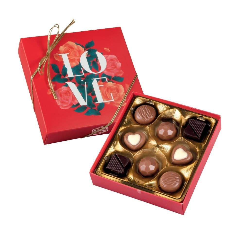 Bolci Love Boutique - výběr luxusních pralinek v dárkovém balení s mašlí 80 g