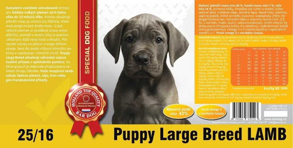 Bardog Puppy Large-Breed Lamb 4 kg