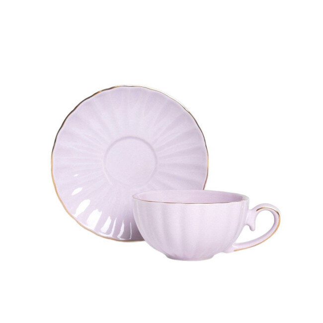 Šálek MINA s podšálkem, fialový 730610 200 ml