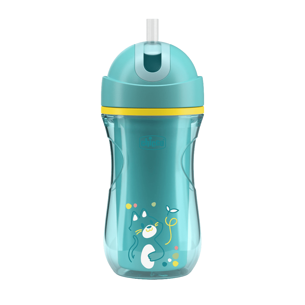 CHICCO Hrneček Sport se slámkou teal, 14m+ 266 ml