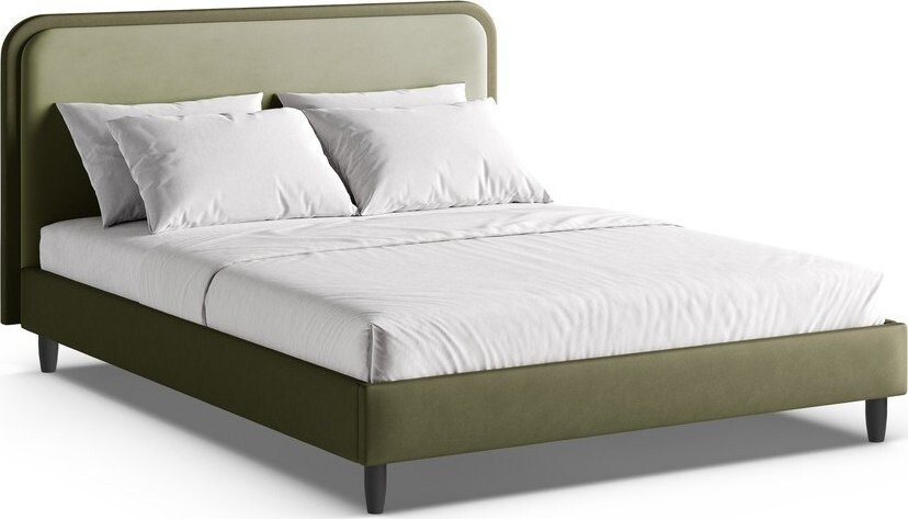 Zelená čalouněná dvoulůžková postel s roštem 140x200 cm Aveline – Micadoni