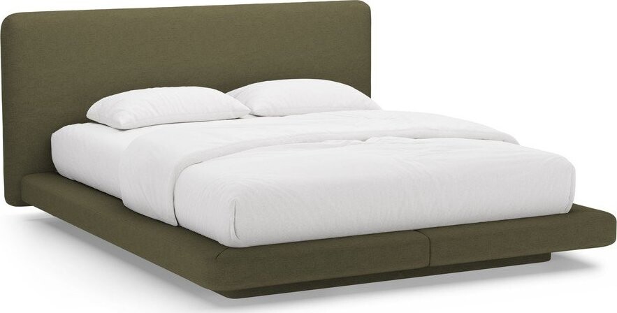 Zelená čalouněná dvoulůžková postel 140x200 cm Linea – Micadoni