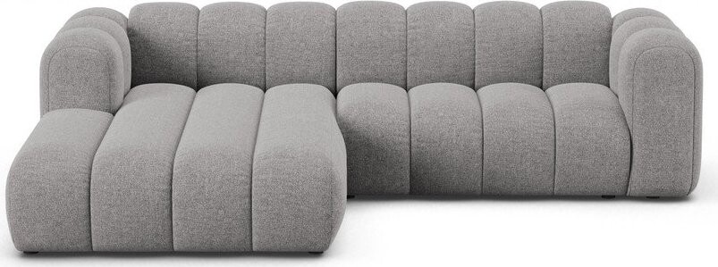 Šedá žinylková rohová pohovka (levý roh/s lenoškou) Lupine – Micadoni