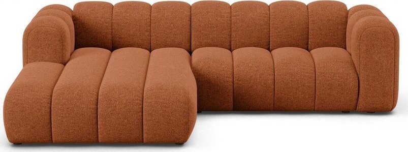 Žinylková rohová pohovka v cihlové barvě (levý roh/s lenoškou) Lupine – Micadoni