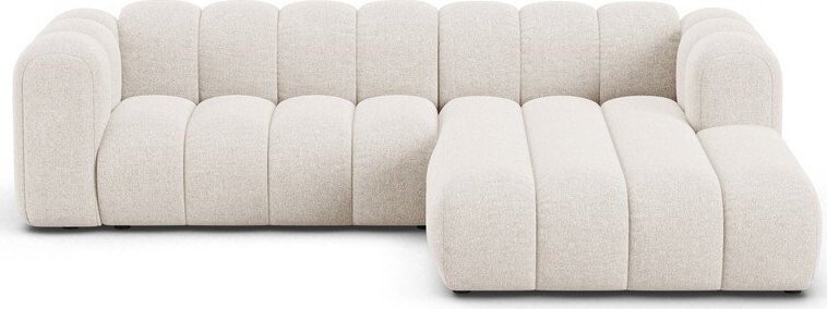 Krémová žinylková rohová pohovka (pravý roh/s lenoškou) Lupine – Micadoni