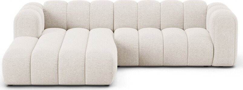 Krémová žinylková rohová pohovka (levý roh/s lenoškou) Lupine – Micadoni