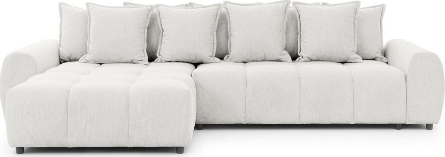 Bílá rohová pohovka (levý roh/s lenoškou) Albane – Ropez