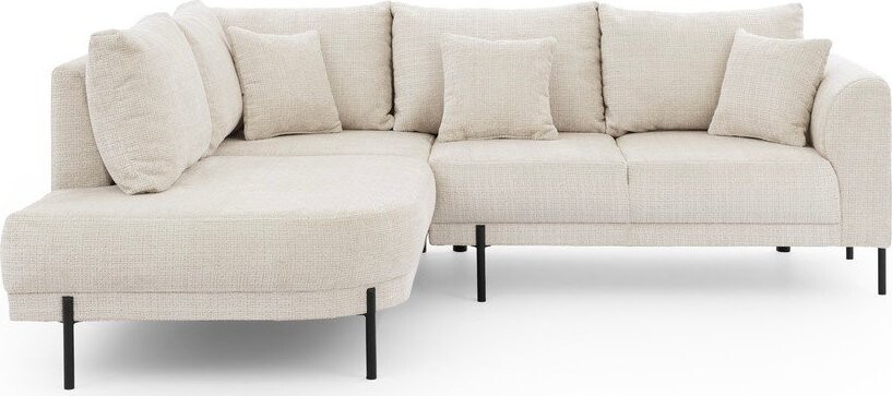 Béžová žinylková rohová pohovka (levý roh/do L) Mauris – Ropez