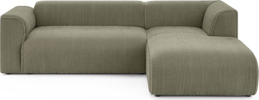 Zelená manšestrová rohová pohovka (pravý roh/s lenoškou) Merid – Ropez