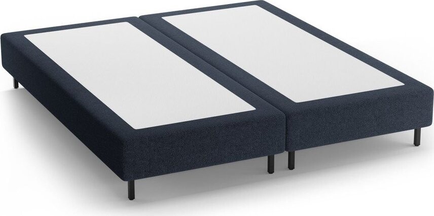 Tmavě modrá čalouněná dvoulůžková postel bez čela 140x200 cm Whale – Micadoni