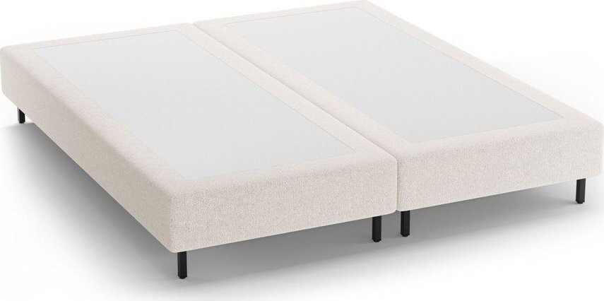 Krémová čalouněná dvoulůžková postel bez čela 200x200 cm Whale – Micadoni