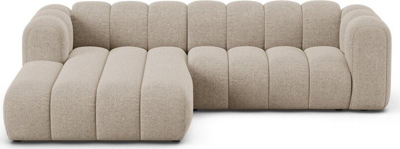 Béžová žinylková rohová pohovka (levý roh/s lenoškou) Lupine – Micadoni