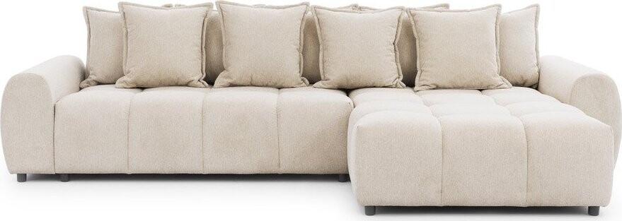 Béžová rohová pohovka (pravý roh/s lenoškou) Albane – Ropez