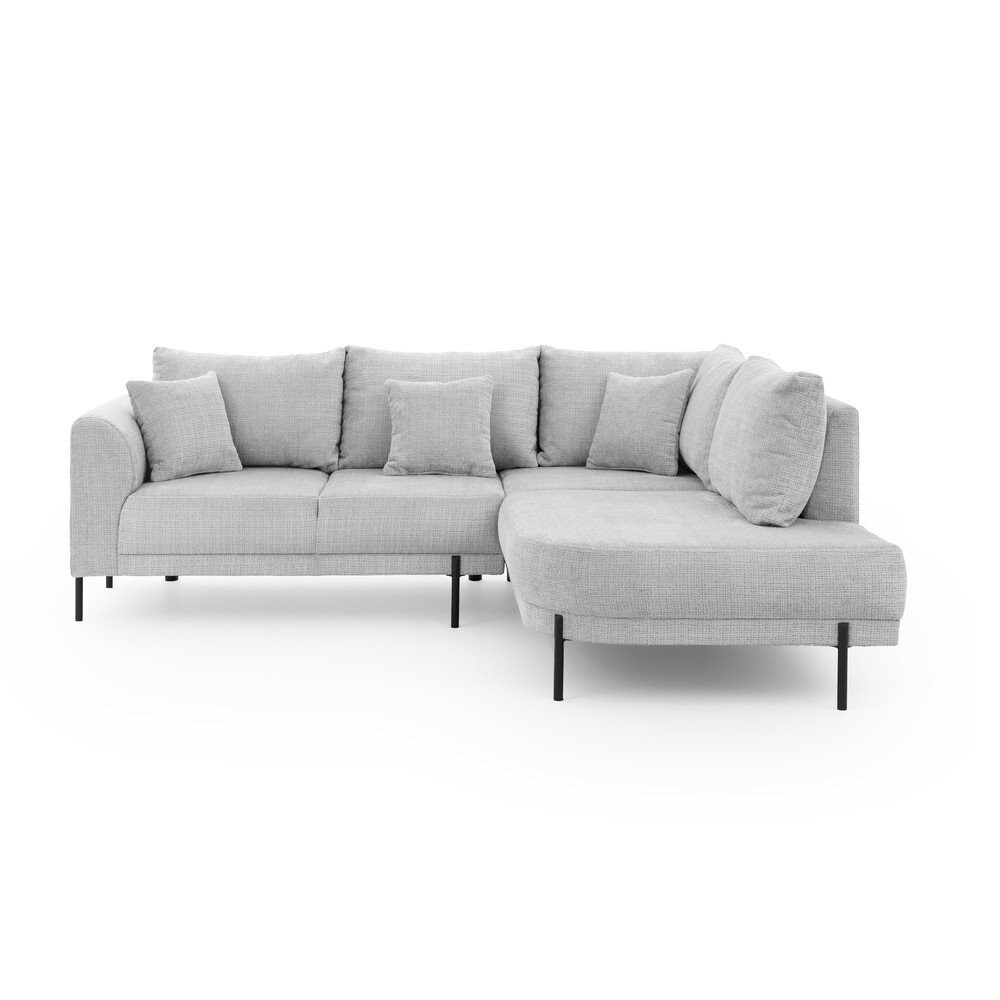 Světle šedá žinylková rohová pohovka (pravý roh/do L) Mauris – Ropez