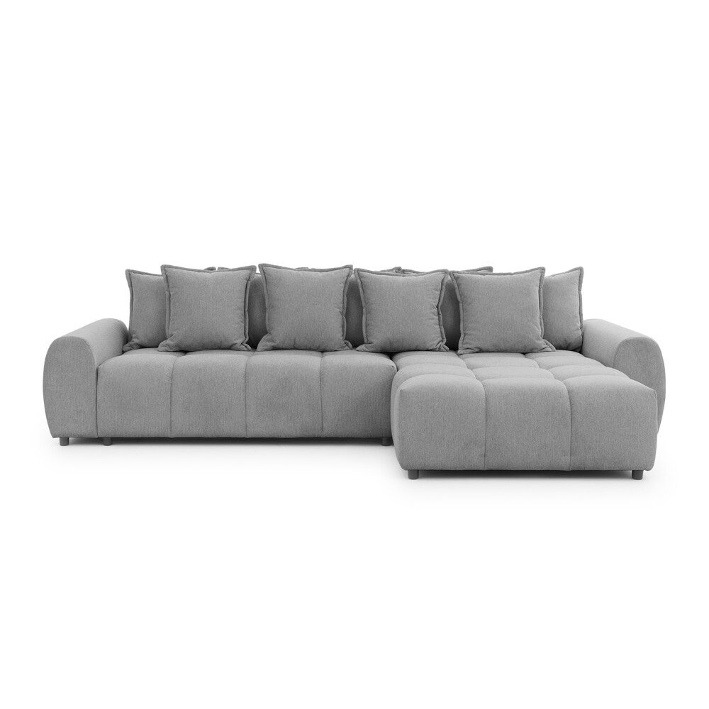 Šedá rohová pohovka (pravý roh/s lenoškou) Albane – Ropez