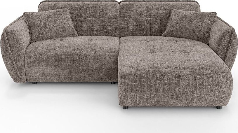 Taupe žinylková rohová pohovka (pravý roh/s lenoškou) Nelia – Ropez