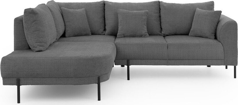 Tmavě šedá žinylková rohová pohovka (levý roh/do L) Mauris – Ropez