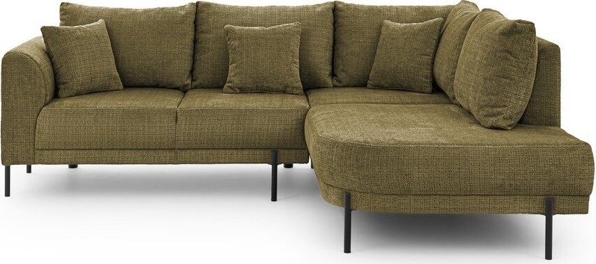 Zelená žinylková rohová pohovka (pravý roh/do L) Mauris – Ropez