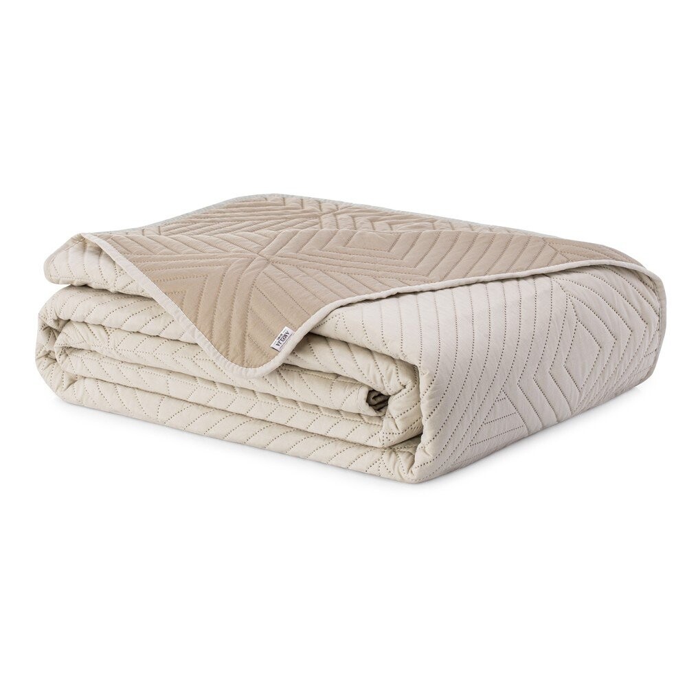 Béžový prošívaný přehoz z mikrovlákna 240x260 cm Softa – Restilo