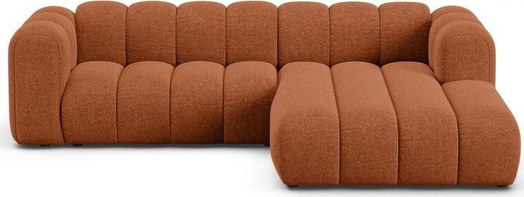 Žinylková rohová pohovka v cihlové barvě (pravý roh/s lenoškou) Lupine – Micadoni