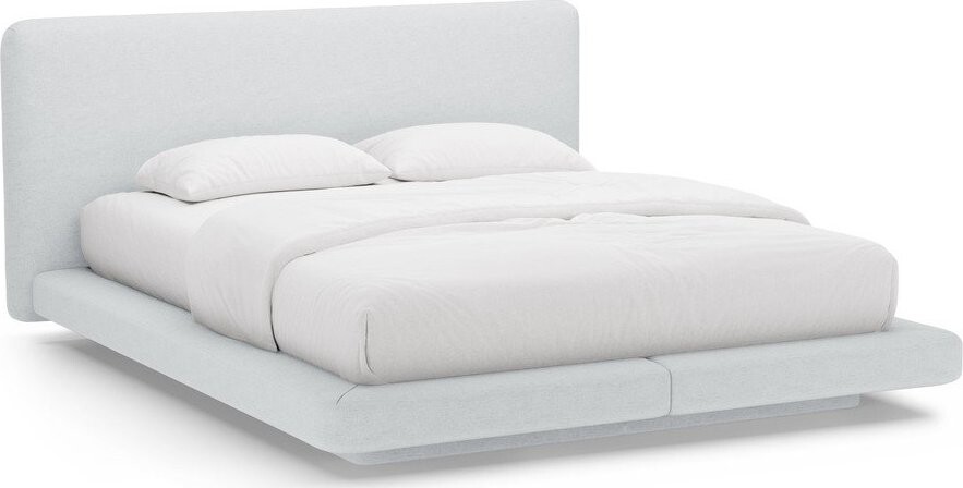 Světle šedá čalouněná dvoulůžková postel 200x200 cm Linea – Micadoni