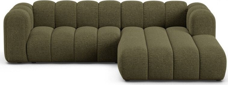 Zelená žinylková rohová pohovka (pravý roh/s lenoškou) Lupine – Micadoni