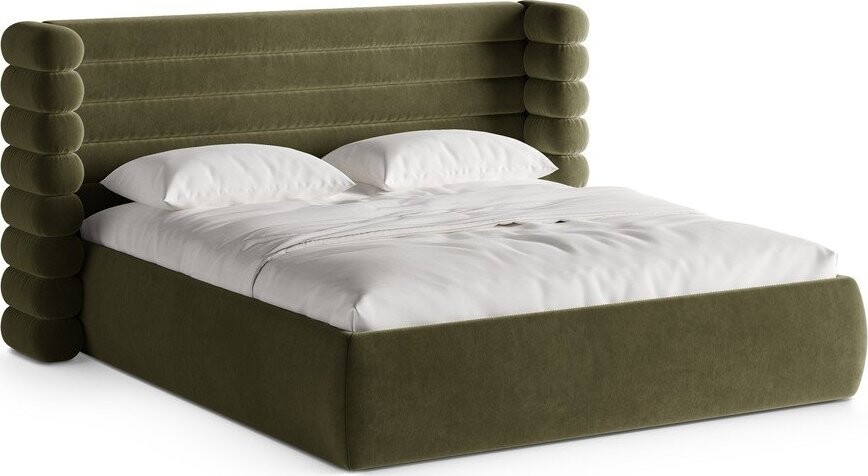 Zelená čalouněná dvoulůžková postel s úložným prostorem s roštem 180x200 cm Mount – Micadoni