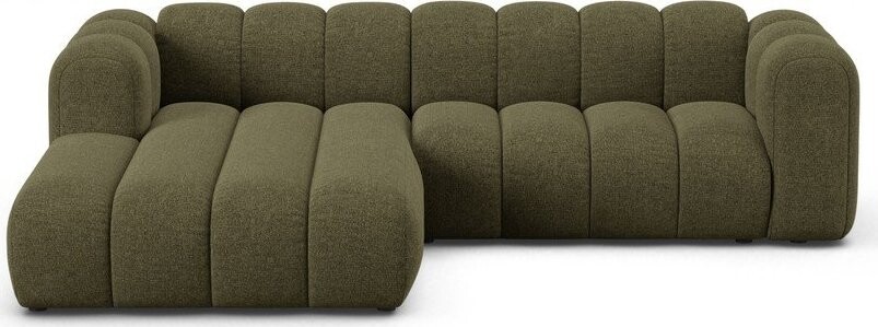 Zelená žinylková rohová pohovka (levý roh/s lenoškou) Lupine – Micadoni