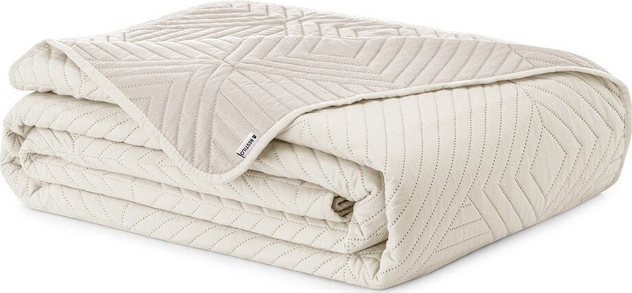Krémový prošívaný přehoz z mikrovlákna 220x240 cm Softa – Restilo