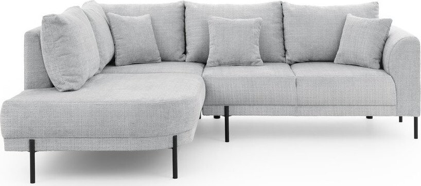 Světle šedá žinylková rohová pohovka (levý roh/do L) Mauris – Ropez