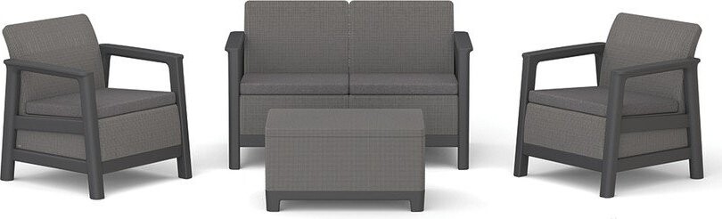 Šedý zahradní lounge set pro 4 Scandi Linea – Keter