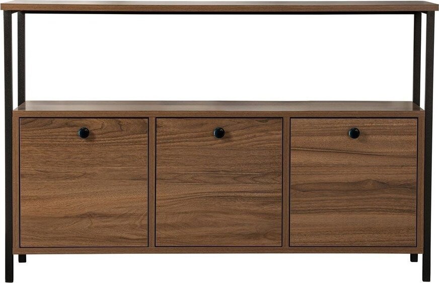 Konzolový stolek v dekoru ořechu v tmavě přírodní barvě 29,5x120 cm Solace – Kalune Design