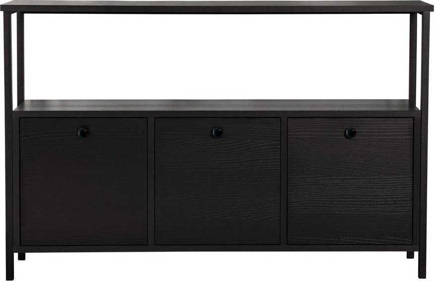 Černý matný konzolový stolek 29,5x120 cm Solace – Kalune Design