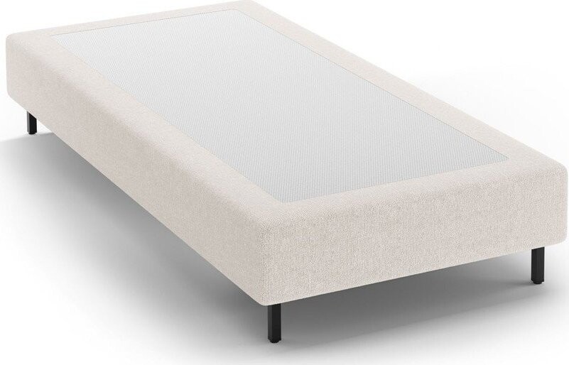 Krémová čalouněná jednolůžková postel bez čela 90x200 cm Whale – Micadoni