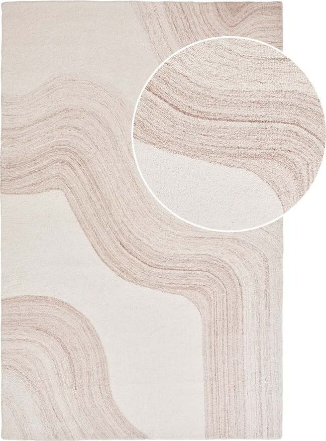 Krémový ručně tkaný vlněný koberec 200x300 cm Surat - II. jakost – House Nordic