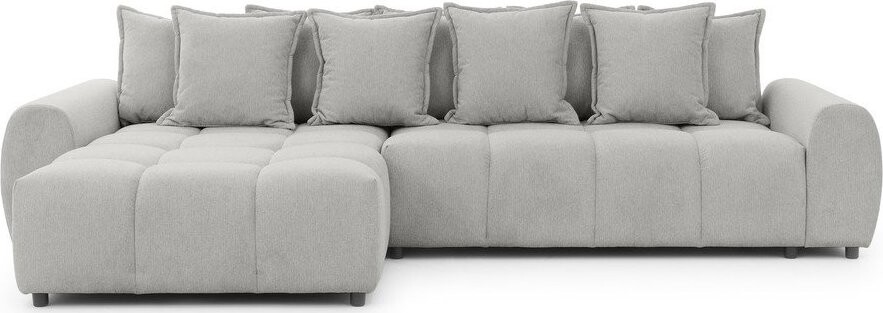 Světle šedá rohová pohovka (levý roh/s lenoškou) Albane – Ropez