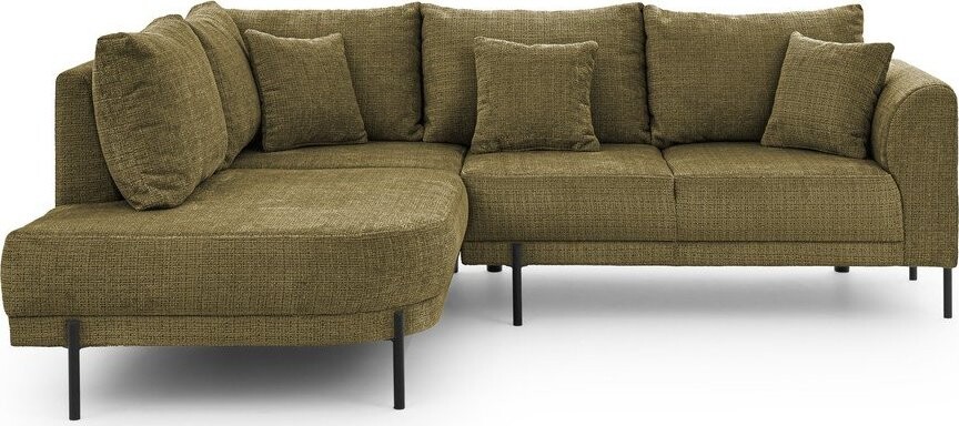 Zelená žinylková rohová pohovka (levý roh/do L) Mauris – Ropez