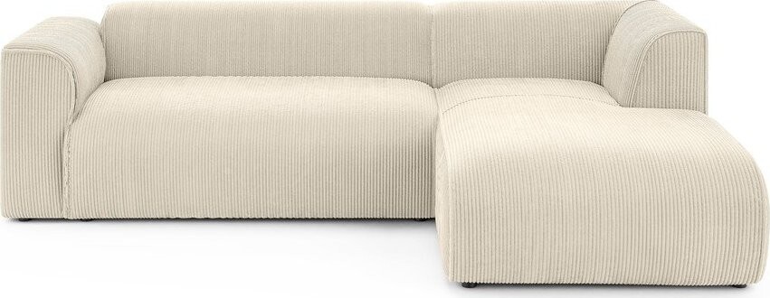 Béžová manšestrová rohová pohovka (pravý roh/s lenoškou) Merid – Ropez