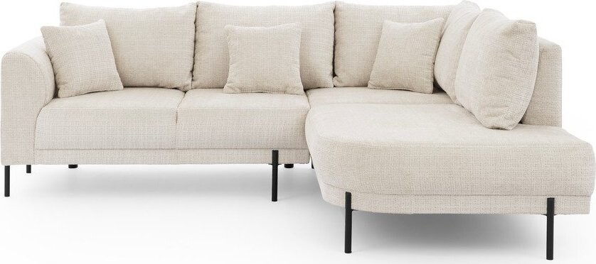 Béžová žinylková rohová pohovka (pravý roh/do L) Mauris – Ropez