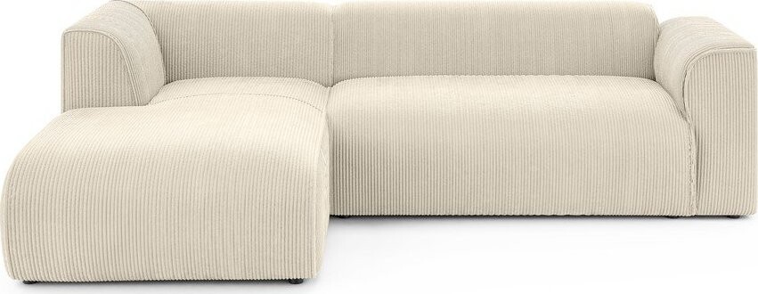 Béžová manšestrová rohová pohovka (levý roh/s lenoškou) Merid – Ropez