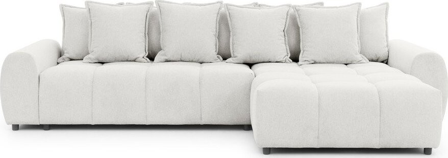 Bílá rohová pohovka (pravý roh/s lenoškou) Albane – Ropez