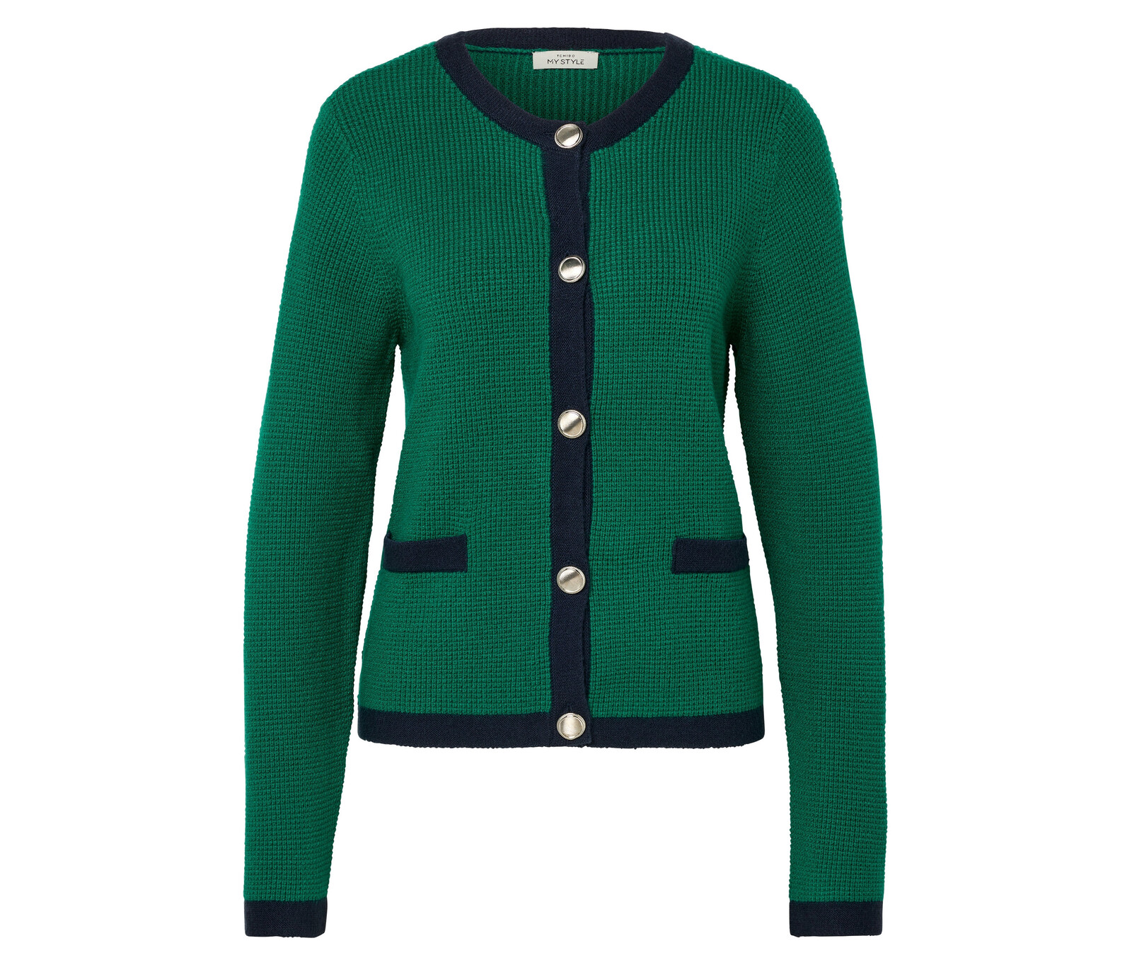 Tchibo - Kardigan ze strukturovaného úpletu - pro ženy - vel. XL 48/50 - barva: modrá