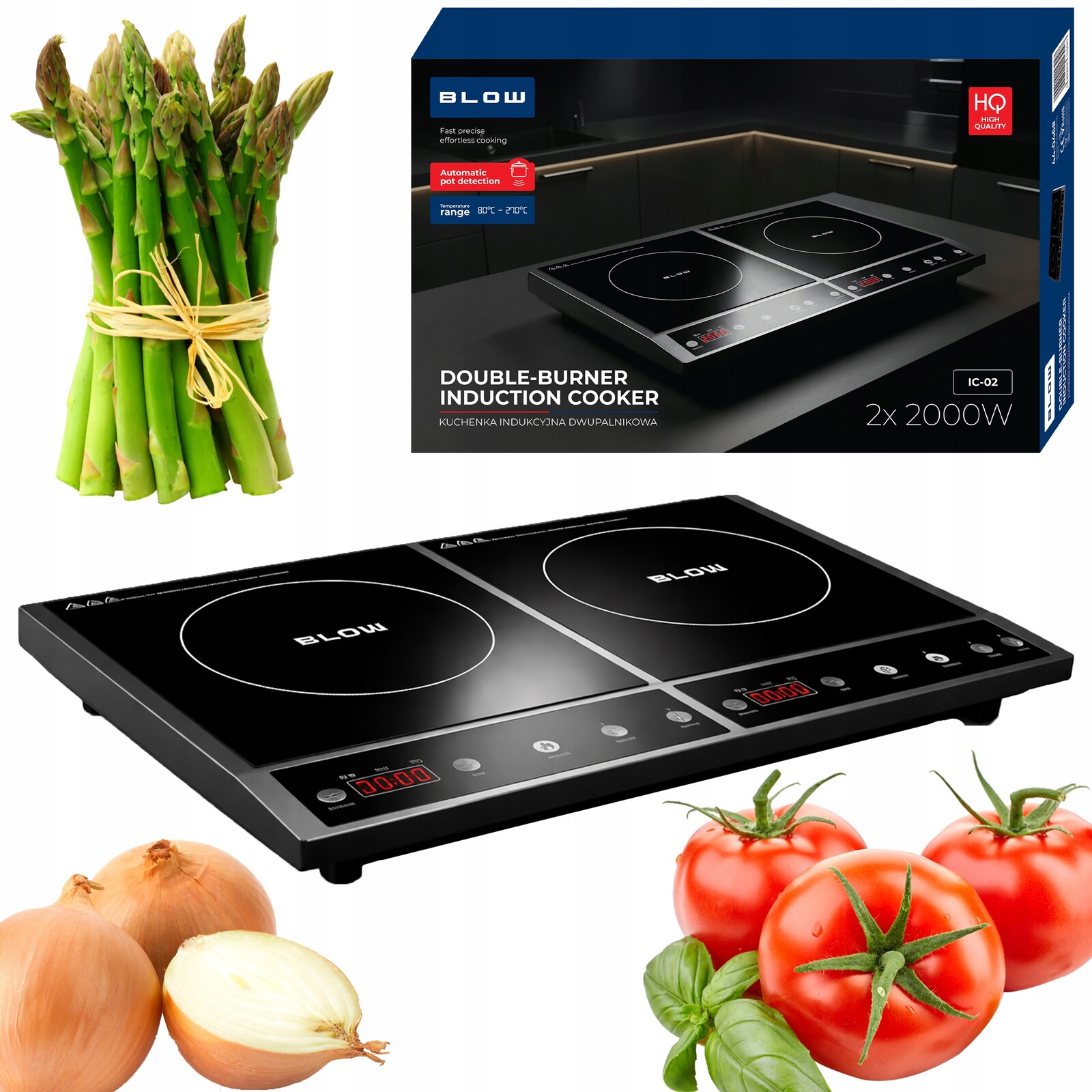 Indukční Varná Deska Dvouplotýnková, Přenosný Elektrický Časovač 4000 W